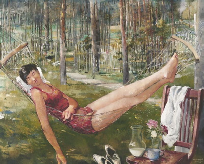 Юрий Пименов Женщина в гамаке 1934 