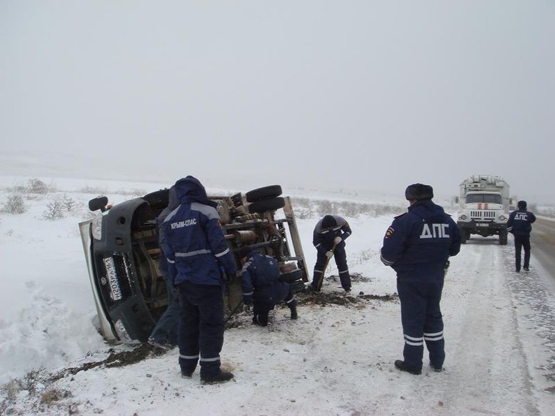 фура на гололеде