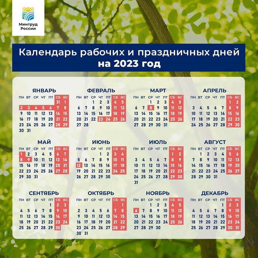 kalendar 2023 nerabochie dni