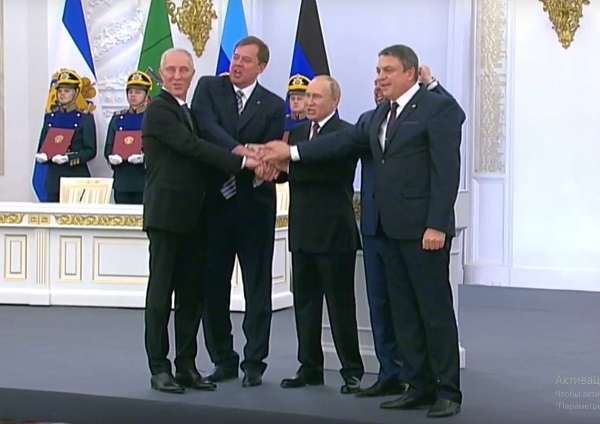 Подписаны договоры о принятии в состав России ДНР, ЛНР, Запорожской и Херсонской областей