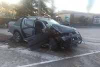 Mitsubishi влетел в опору ЛЭП в Гурзуфе, пострадали два человека